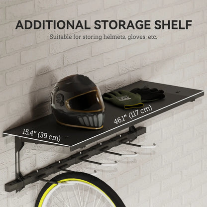 Wall Mount Bike Storage Rack for 5 Bikes, Adjustable Hooks, Black Bike Parking Stands at Gallery Canada