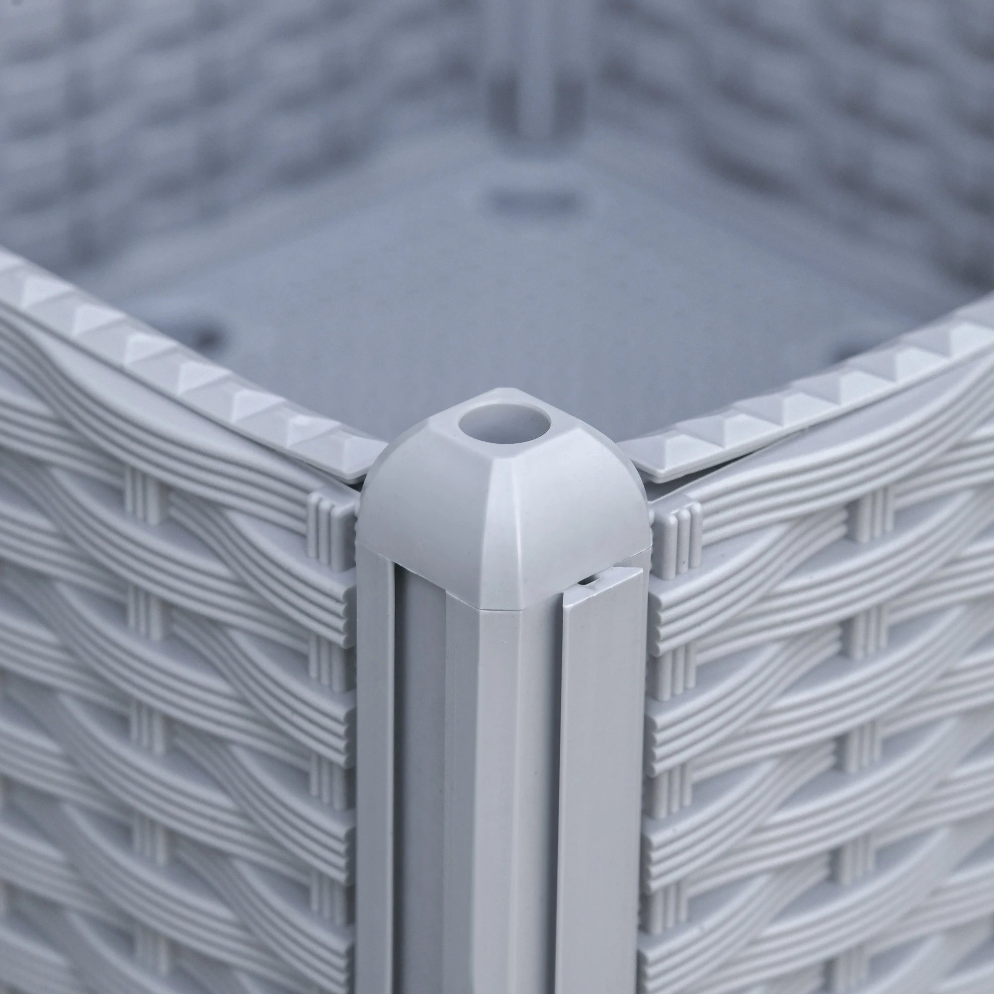 4-Piece Raised Garden Bed, PP Flower Bed, Vegetable Herb Grow Box, Grey Elevated Garden Beds at Gallery Canada