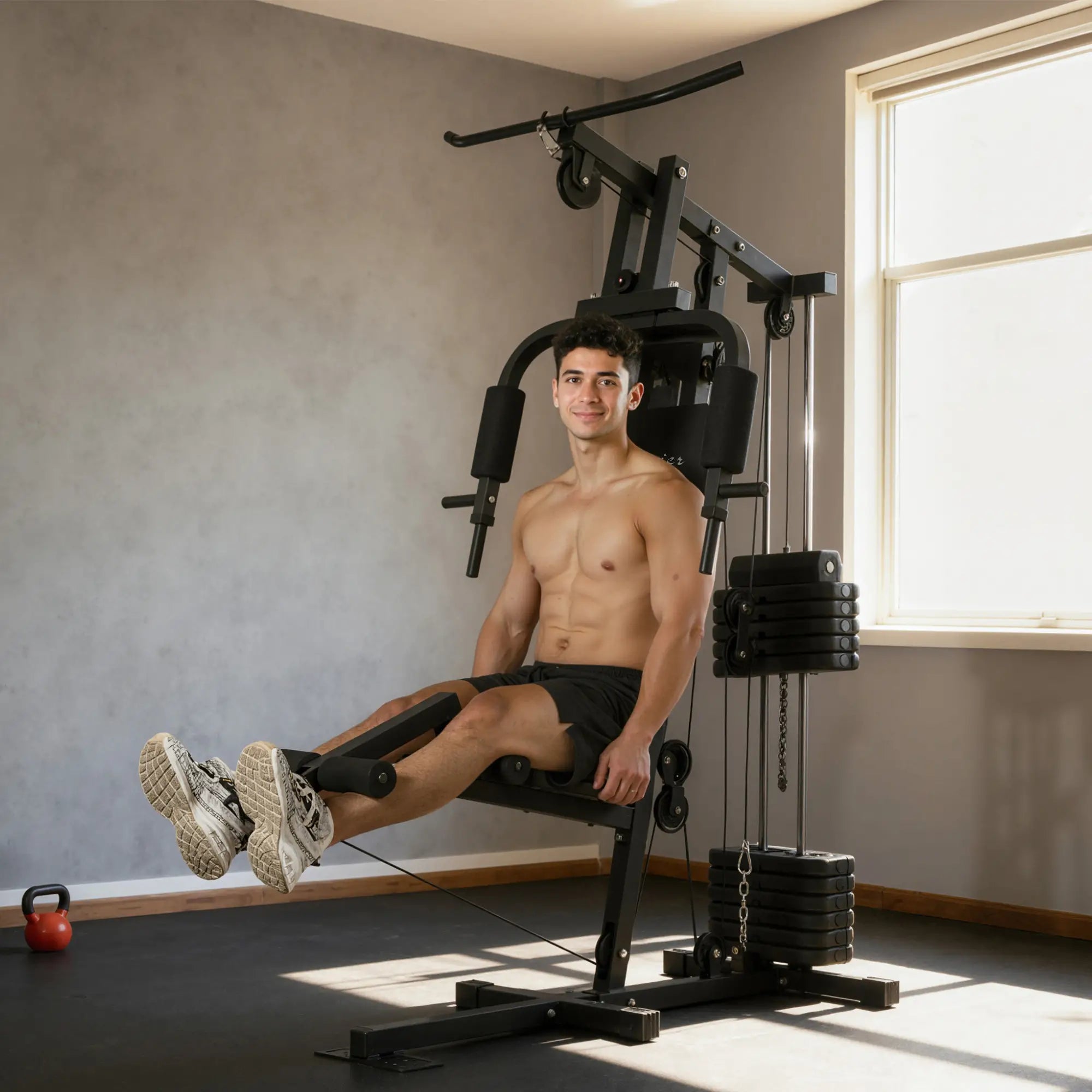 Weight Training Machine, Multifunction Gym Equipment, 143lbs, Black Power Towers at Gallery Canada