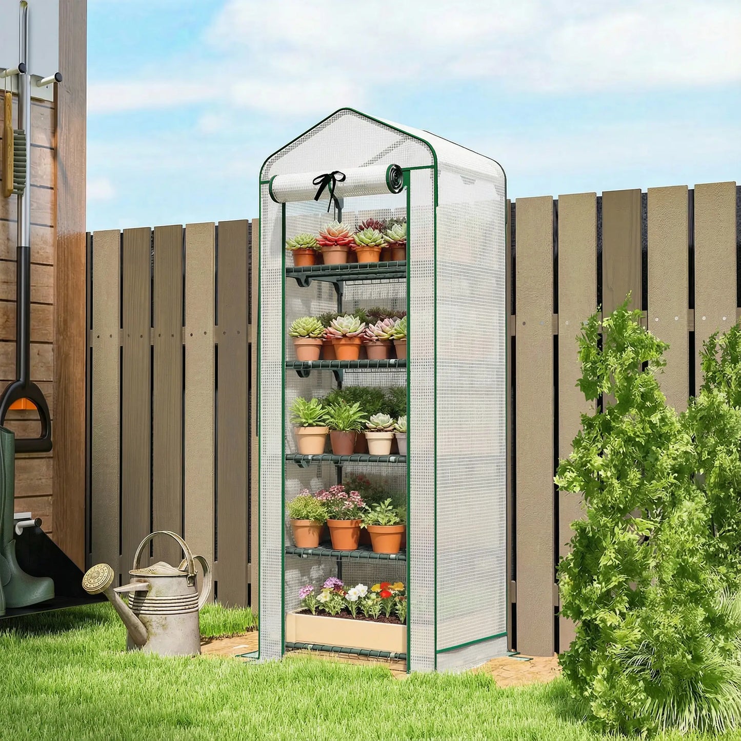 Mini Greenhouse With Screen Roof, 27.6" x 19.7" x 75.6", White Portable Greenhouses at Gallery Canada