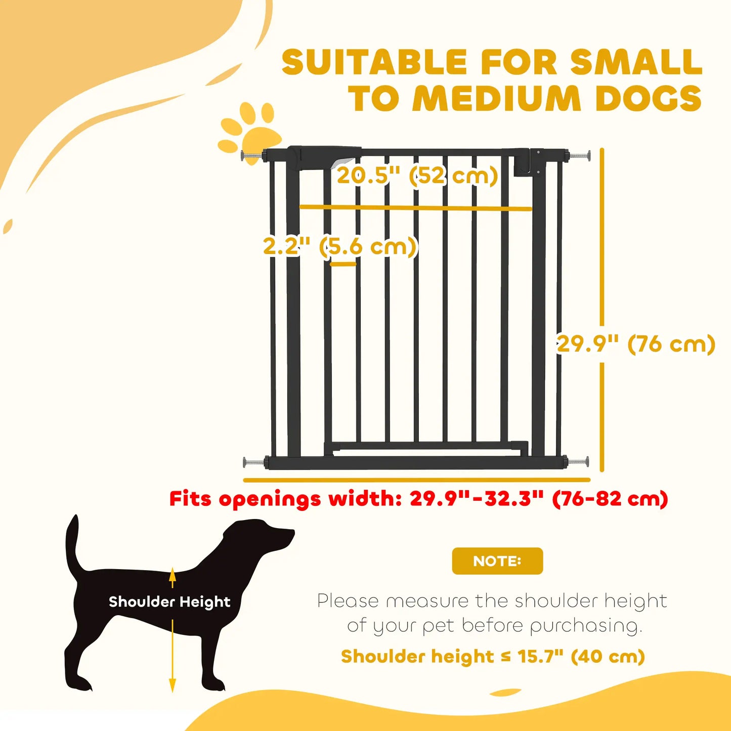Baby Gate, Pet Safety Gate, 30"-32" Wide, Auto-Close, Black Pet Gates at Gallery Canada