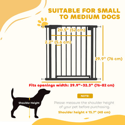 Baby Gate, Pet Safety Gate, 30"-32" Wide, Auto-Close, Black Pet Gates at Gallery Canada