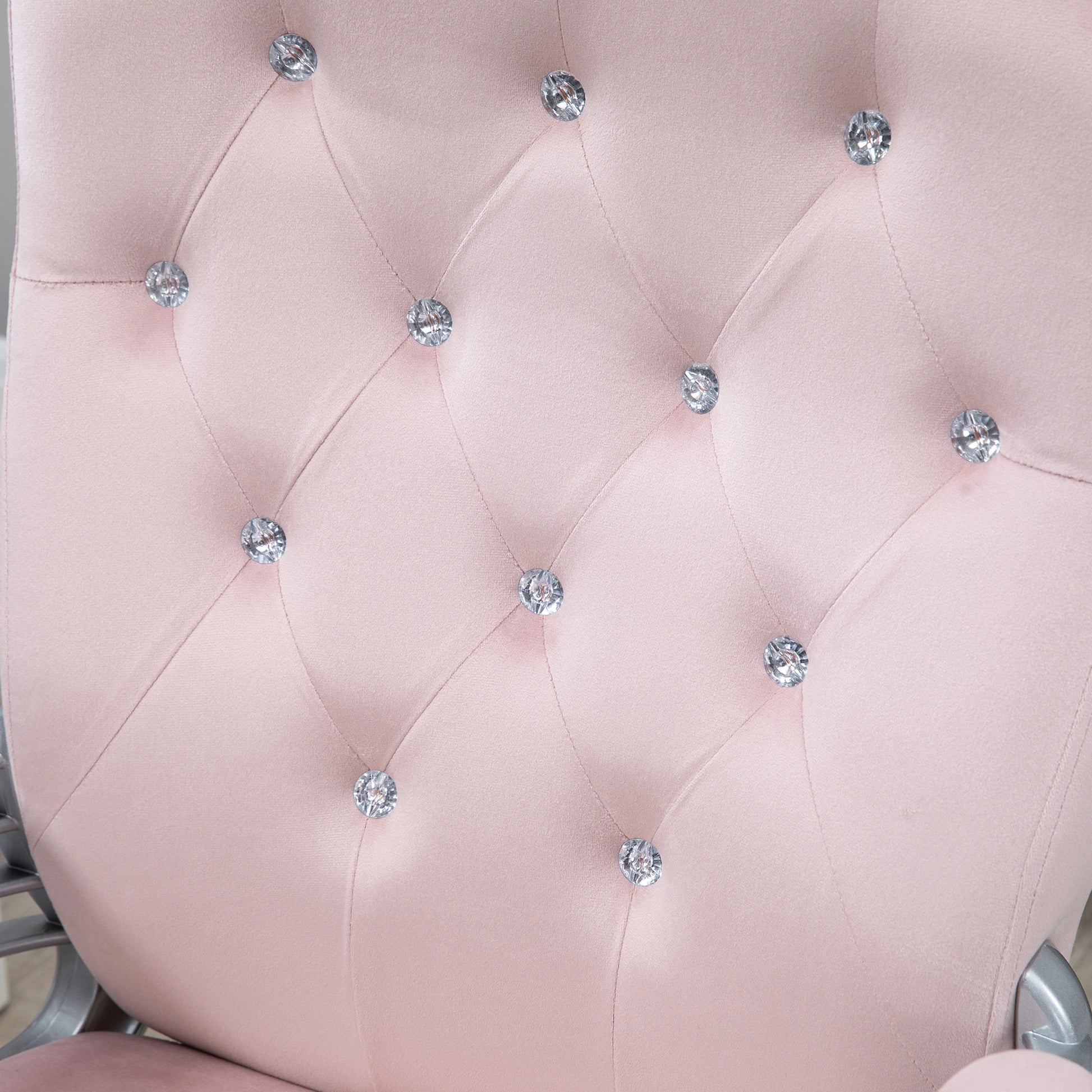 Velvet Office Chair, Button Tufted Desk Chair, Swivel Wheels, Adjustable Height, Pink Executive & Manager Chairs at Gallery Canada