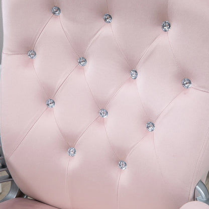 Velvet Office Chair, Button Tufted Desk Chair, Swivel Wheels, Adjustable Height, Pink Executive & Manager Chairs at Gallery Canada