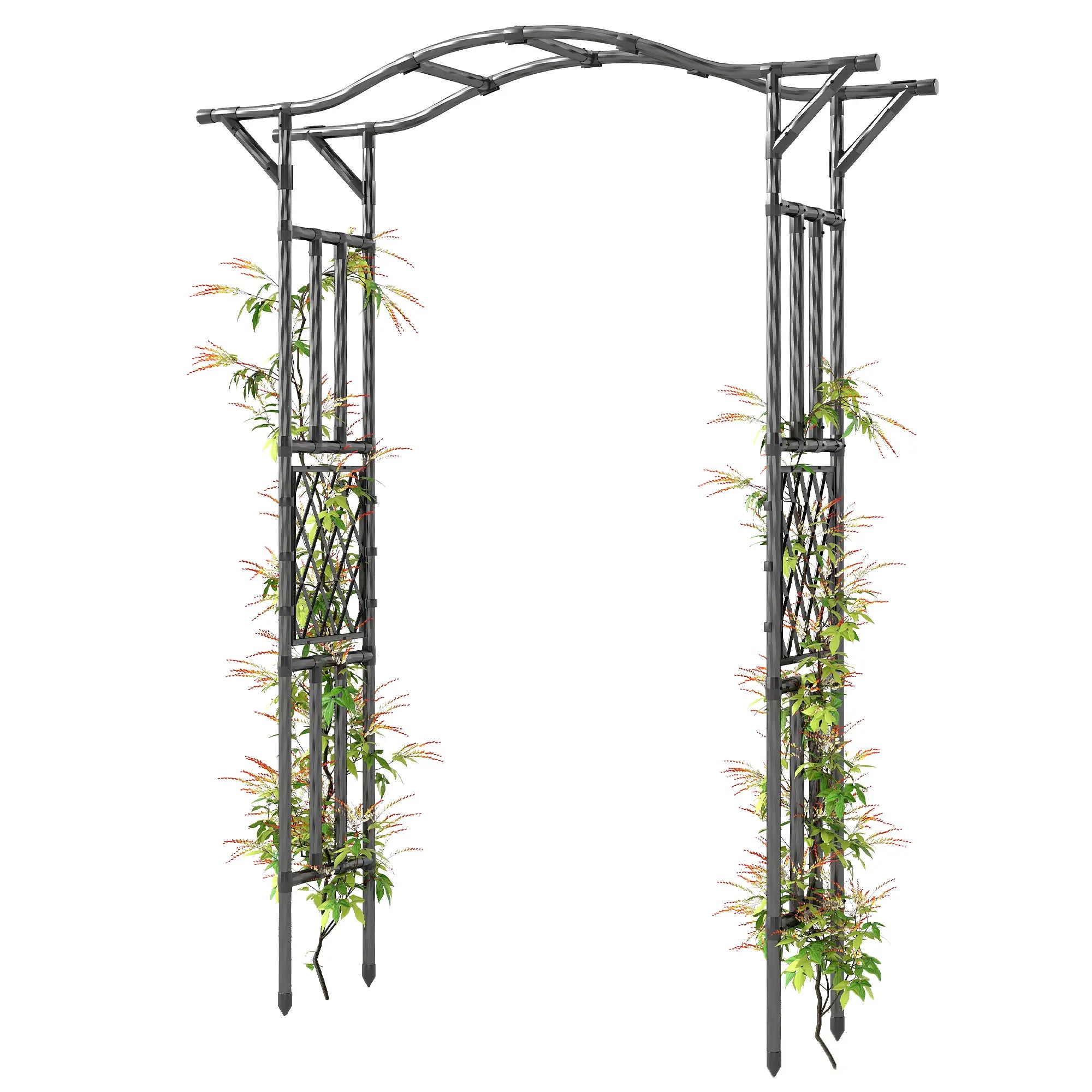 Garden Arch Trellis Arbor With Extended Top, 66.9