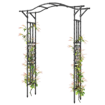 Garden Arch Trellis Arbor With Extended Top, 66.9" x 15.7" x 90.6", Black Garden Arches Black at Gallery Canada