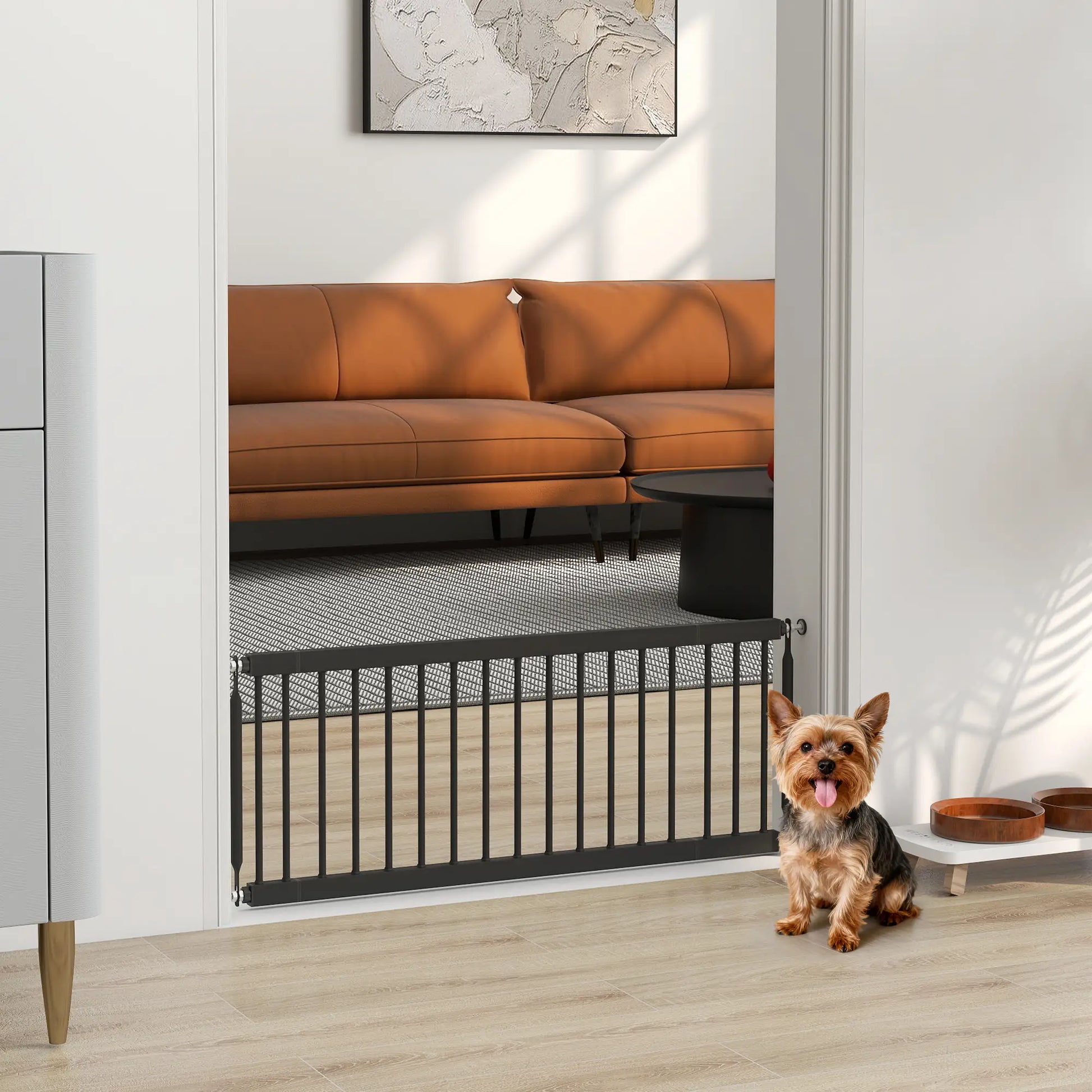 26"-37" Dog Gate, Adjustable Pet Gate, 14" Tall, Black Pet Gates at Gallery Canada