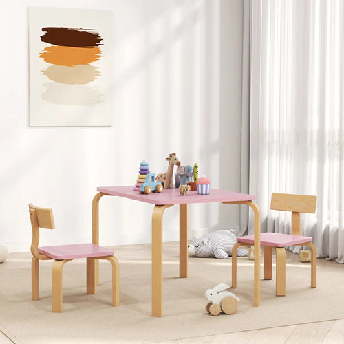 Kids Table and 2 Chair Set, Multi-Activity Furniture, Pink