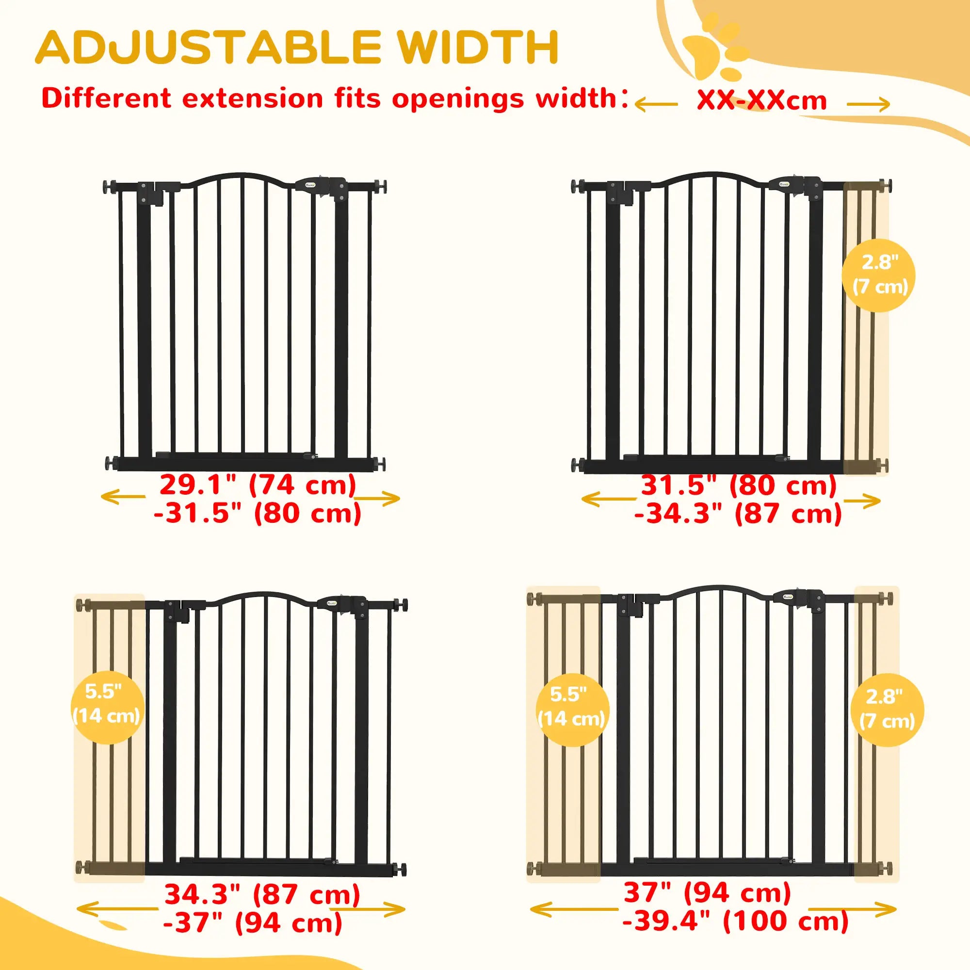 Extra Tall Dog Gate with Door, 29
