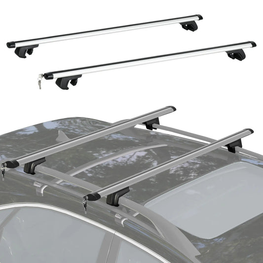 2pc Roof Rack, Aluminum Cross Bars, Adjustable, 49", Silver Automotive Silver at Gallery Canada