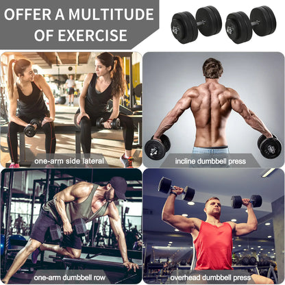 Adjustable 2 x 55lbs Dumbbell Set, Weight Training, Home Gym, Black Dumbbells & Barbells at Gallery Canada