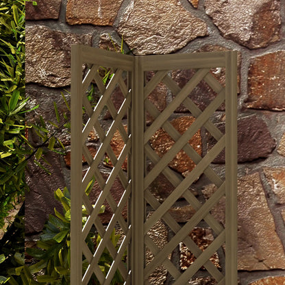 Lit de Jardin Surélevé en Bois avec Treillis, 16" x 16" x 57", Carbonisé