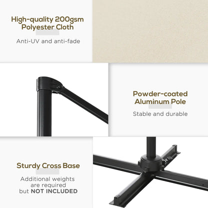 8' x 8' Square Patio Umbrella, 360° Rotation, Aluminum, White Cantilever Umbrellas at Gallery Canada