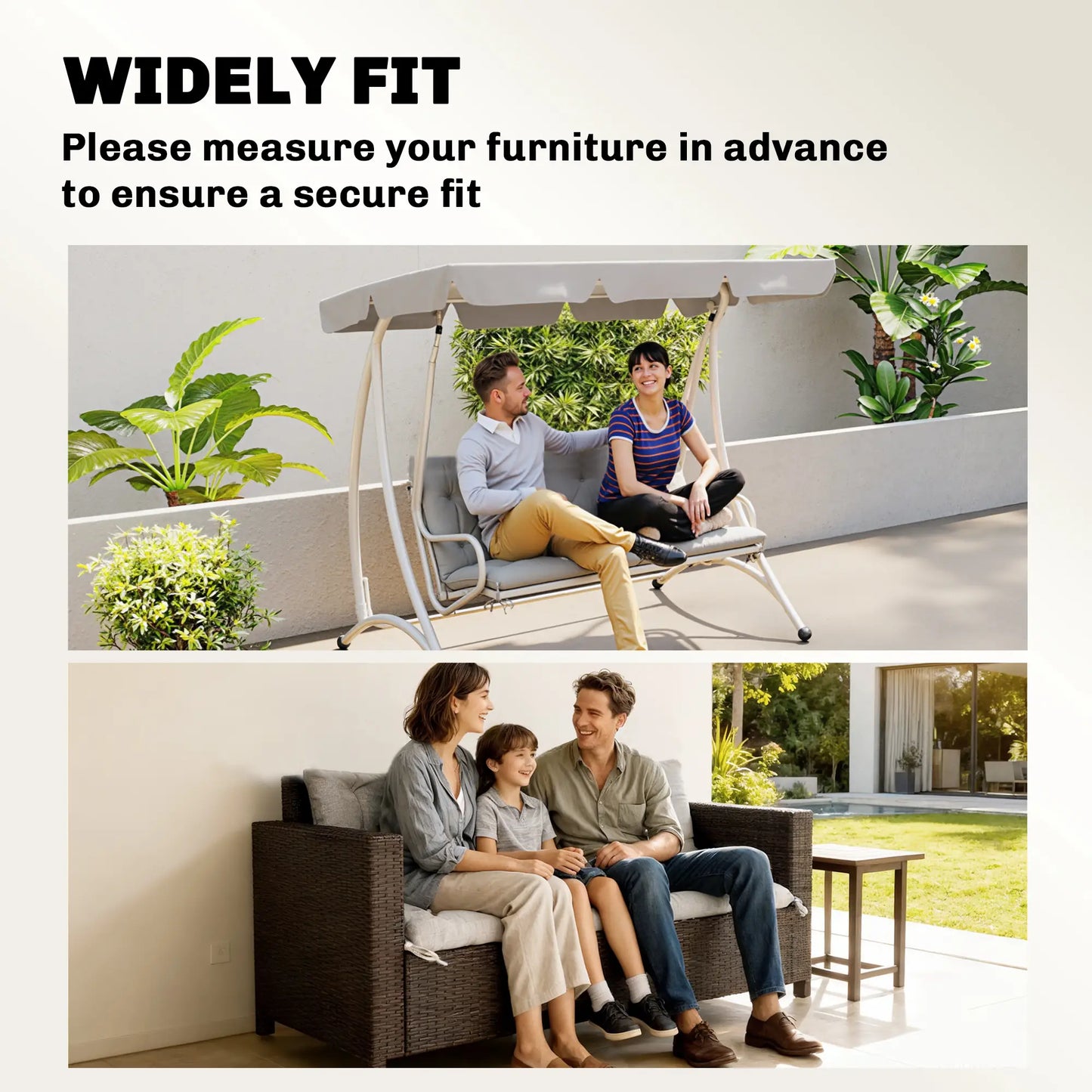 3-Seater Outdoor Swing Chair Cushions, Patio Garden, Light Grey Patio Chair Cushions at Gallery Canada