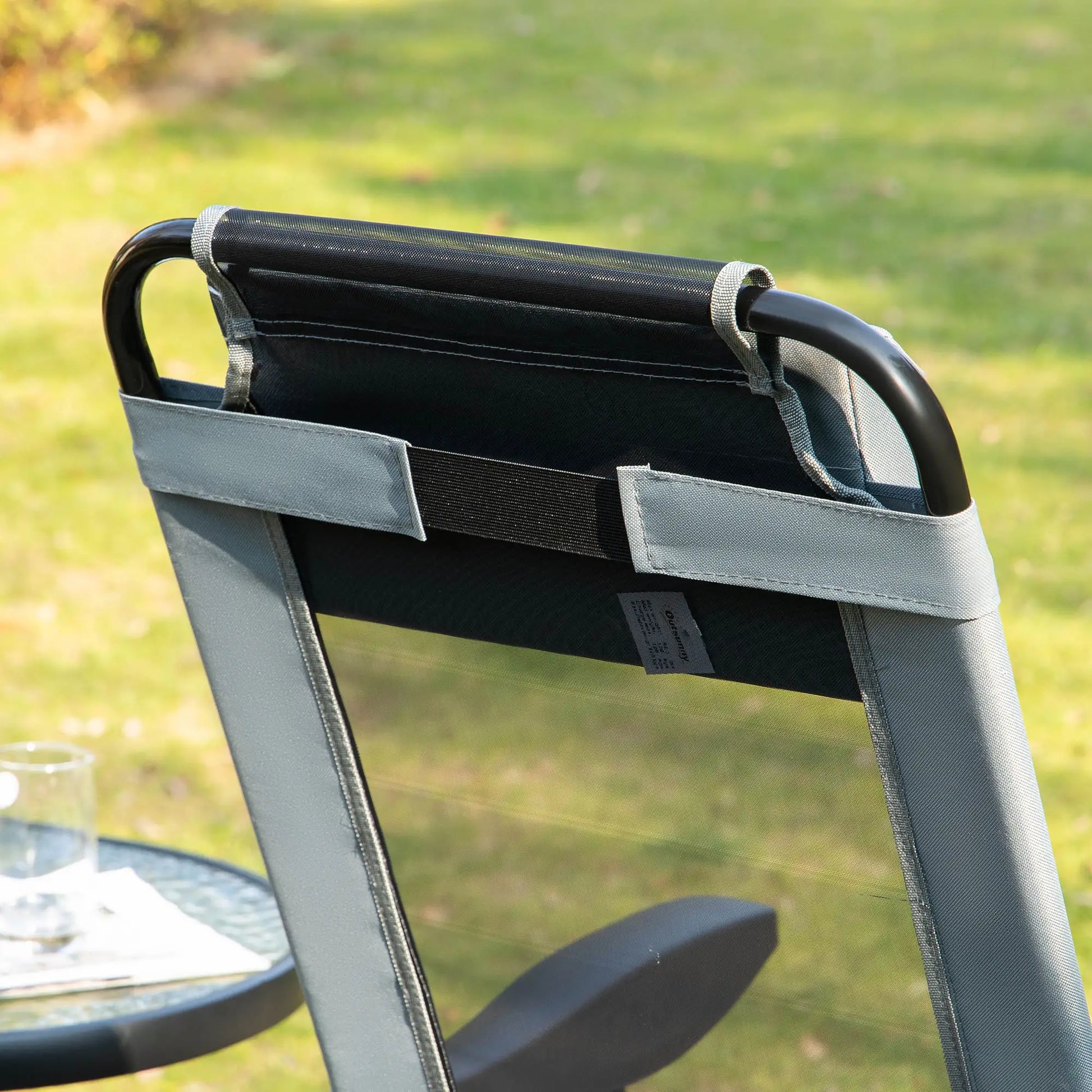 4 Camping Chairs, Adjustable Backrest, Removable Headrest, Grey Patio Chairs at Gallery Canada