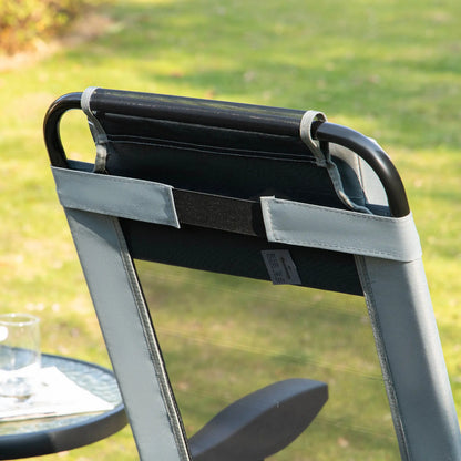 4 Camping Chairs, Adjustable Backrest, Removable Headrest, Grey Patio Chairs at Gallery Canada