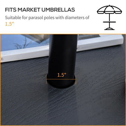 19.7" Round Patio Umbrella Table Tray, for Pool, Beach, Garden, Black Patio Umbrellas at Gallery Canada