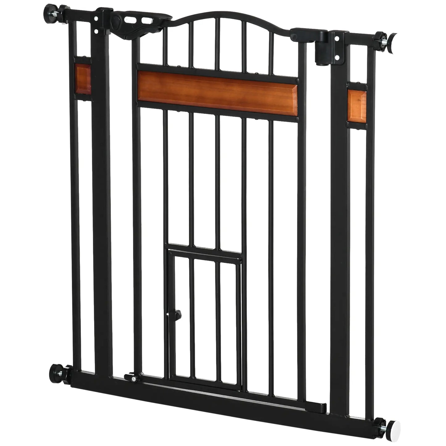 29.1''-31.5'' Wide Dog Gate with Cat Door, Auto Close, Double Lock, Black Houses, Kennels & Pens at Gallery Canada