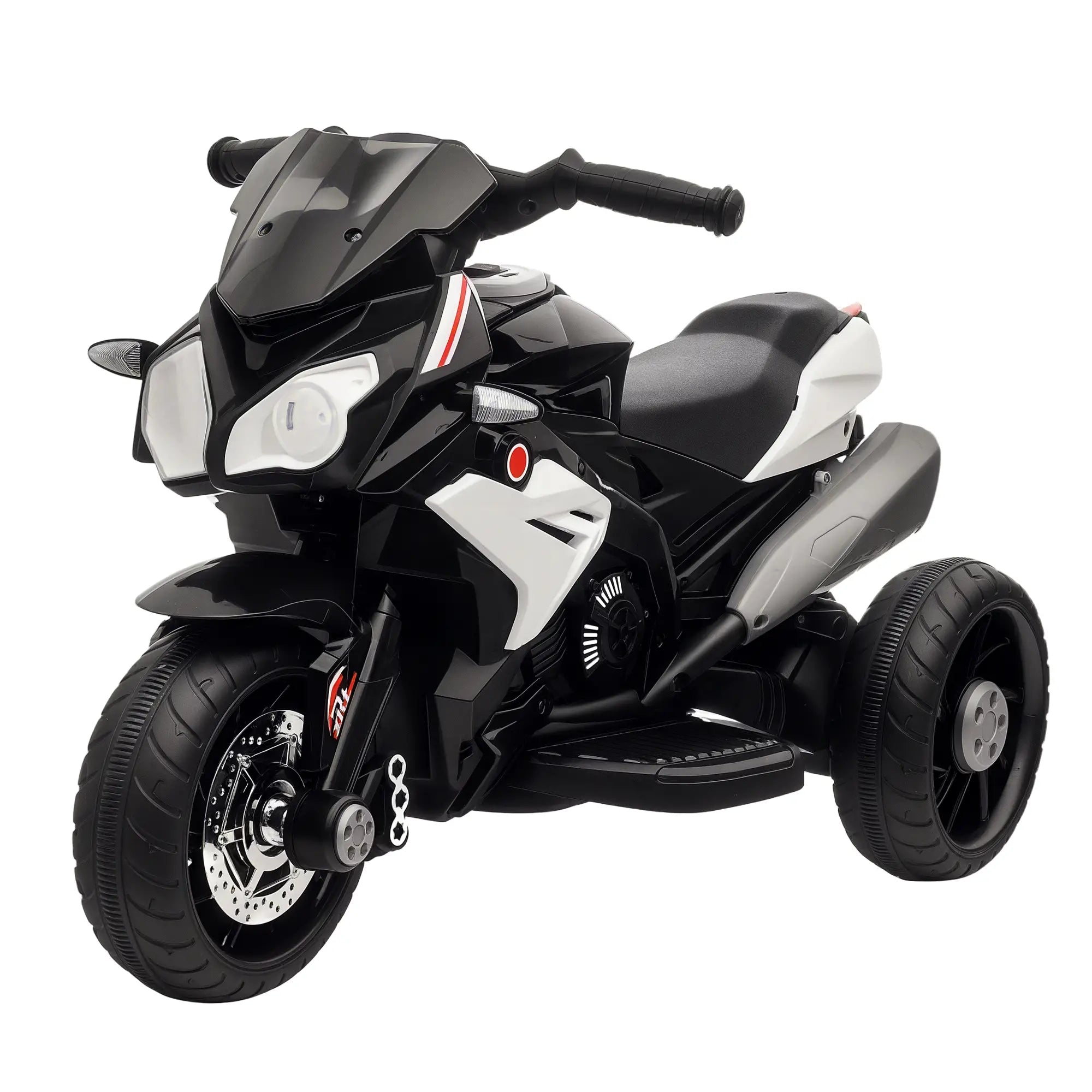 Kids Electric Motorcycle Ride-On Toy, 3 Wheels, Music, Horn, Lights, Black Electric Motorcycles at Gallery Canada