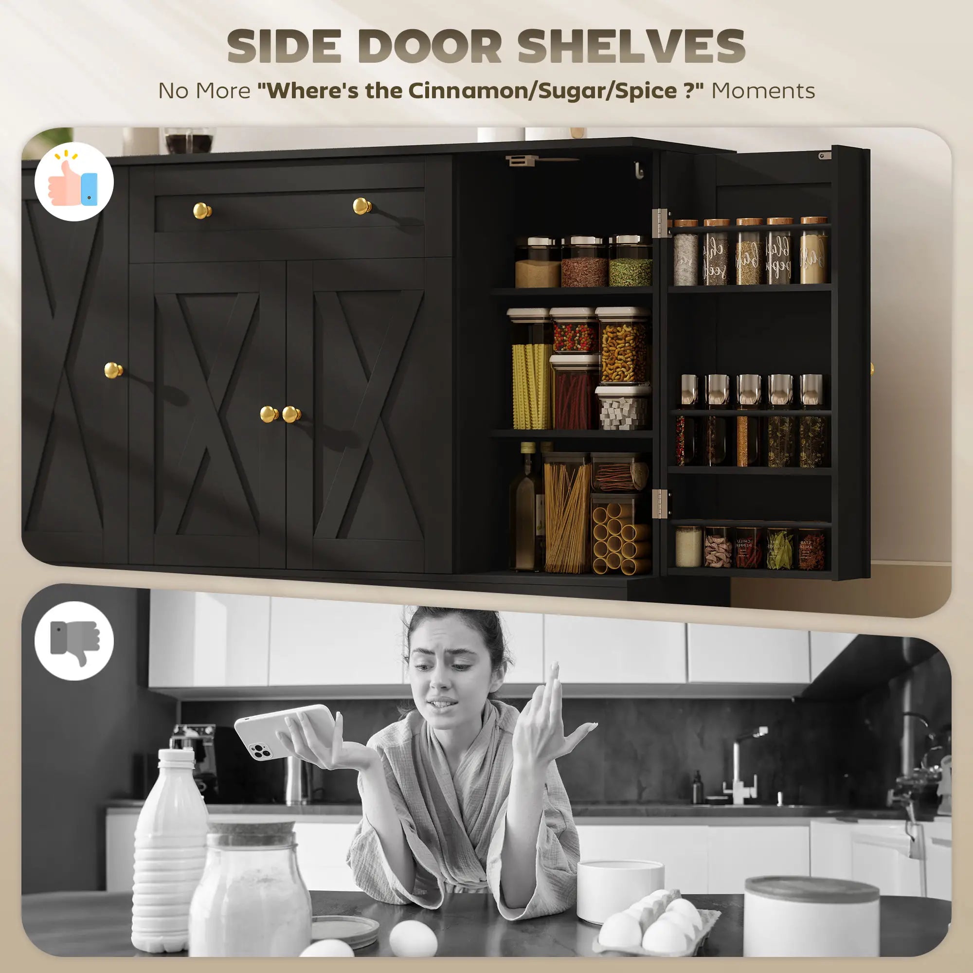 Sideboard Buffet Cabinet, Farmhouse Coffee Bar, Black Bar Cabinets at Gallery Canada