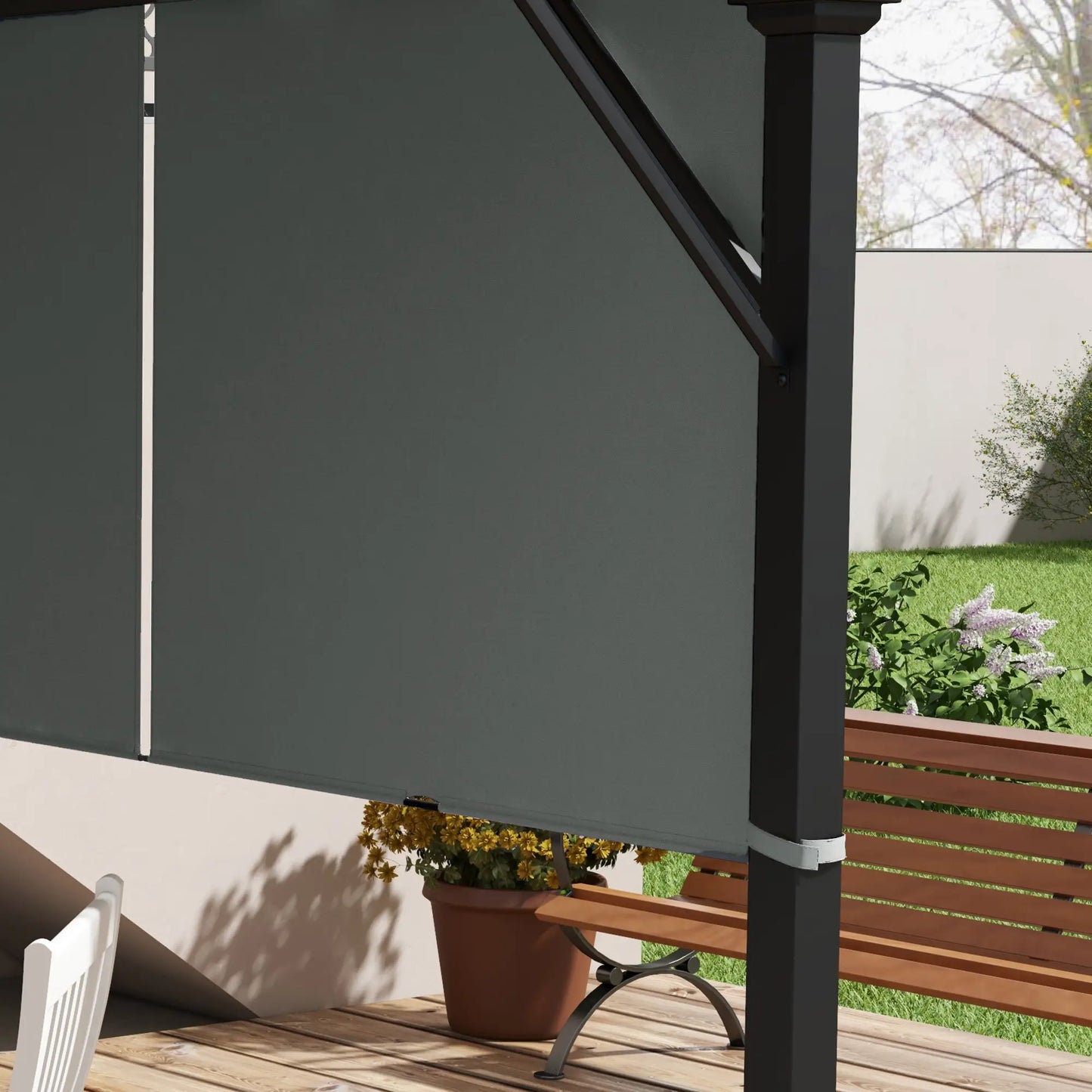2 Pcs UV Protection Pergola Canopy, 10' x 10', Dark Grey Gazebo Canopy Replacement at Gallery Canada