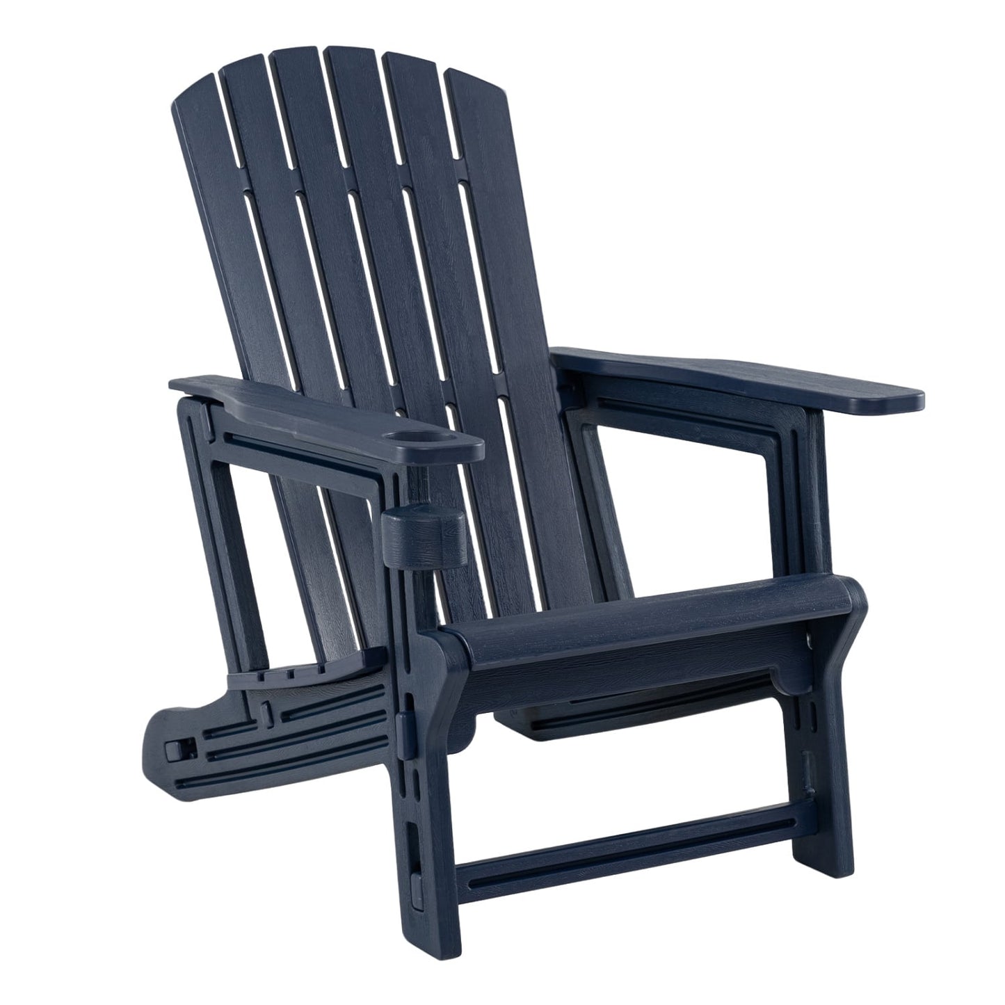 HDPE Adirondack Chair with Cup Holder, Blue