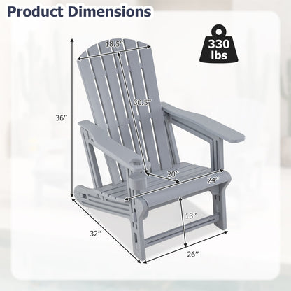 HDPE Adirondack Chair with Cup Holder, Gray