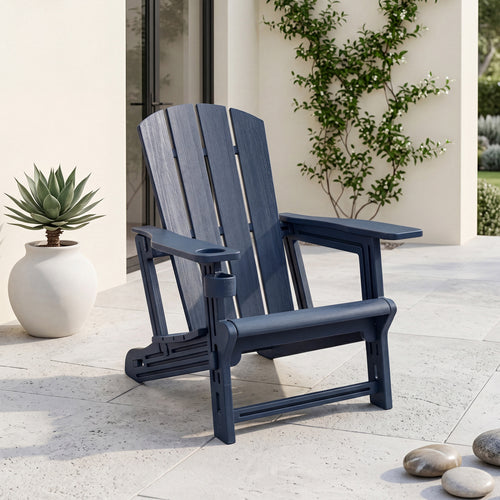 HDPE Adirondack Chair, Realistic Wood Grain, Blue