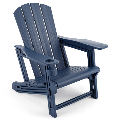 HDPE Adirondack Chair, Realistic Wood Grain, Blue