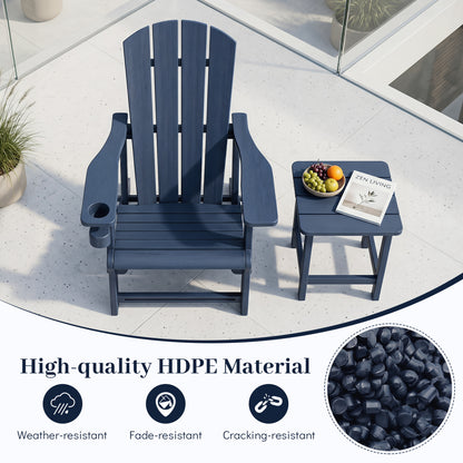 HDPE Adirondack Chair, Realistic Wood Grain, Blue