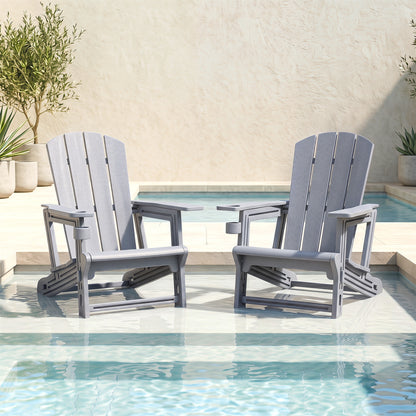 HDPE Adirondack Chairs, Realistic Wood Grain, Gray