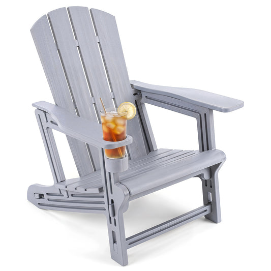HDPE Adirondack Chairs, Realistic Wood Grain, Gray Adirondack Chairs Gray at Gallery Canada
