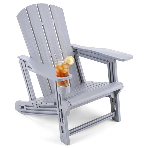 HDPE Adirondack Chairs, Realistic Wood Grain, Gray