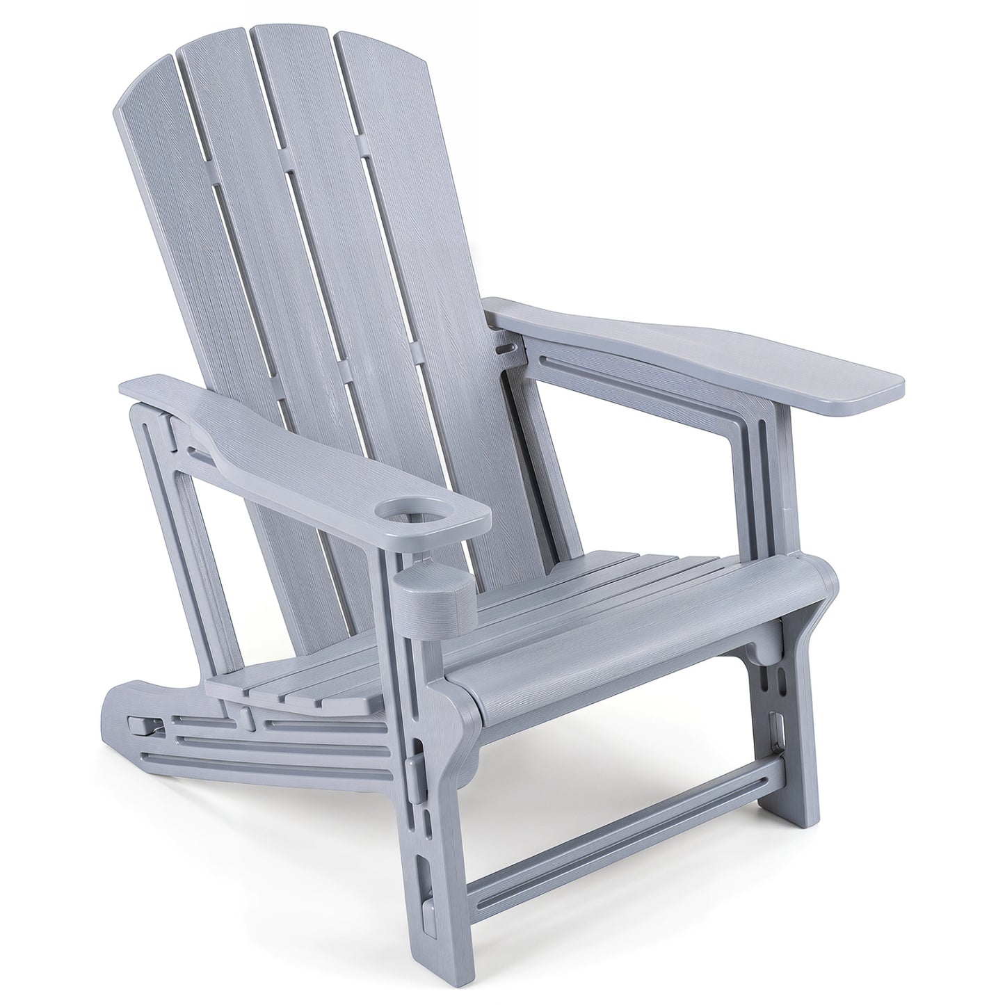 HDPE Adirondack Chairs, Realistic Wood Grain, Gray