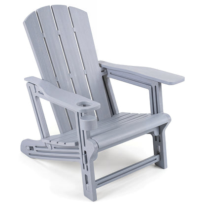 HDPE Adirondack Chairs, Realistic Wood Grain, Gray