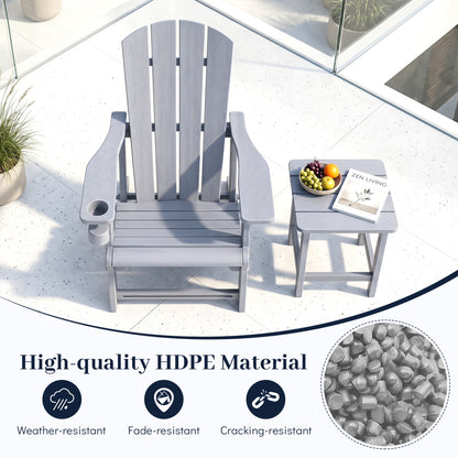 HDPE Adirondack Chairs, Realistic Wood Grain, Gray