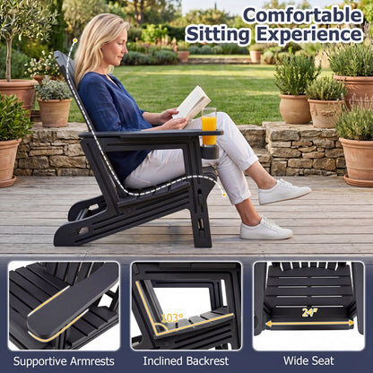 HDPE Adirondack Chair with Cup Holder, Black Adirondack Chairs at Gallery Canada