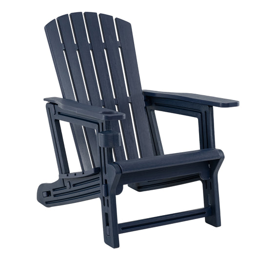 HDPE Adirondack Chair with Cup Holder, Blue Adirondack Chairs Blue at Gallery Canada