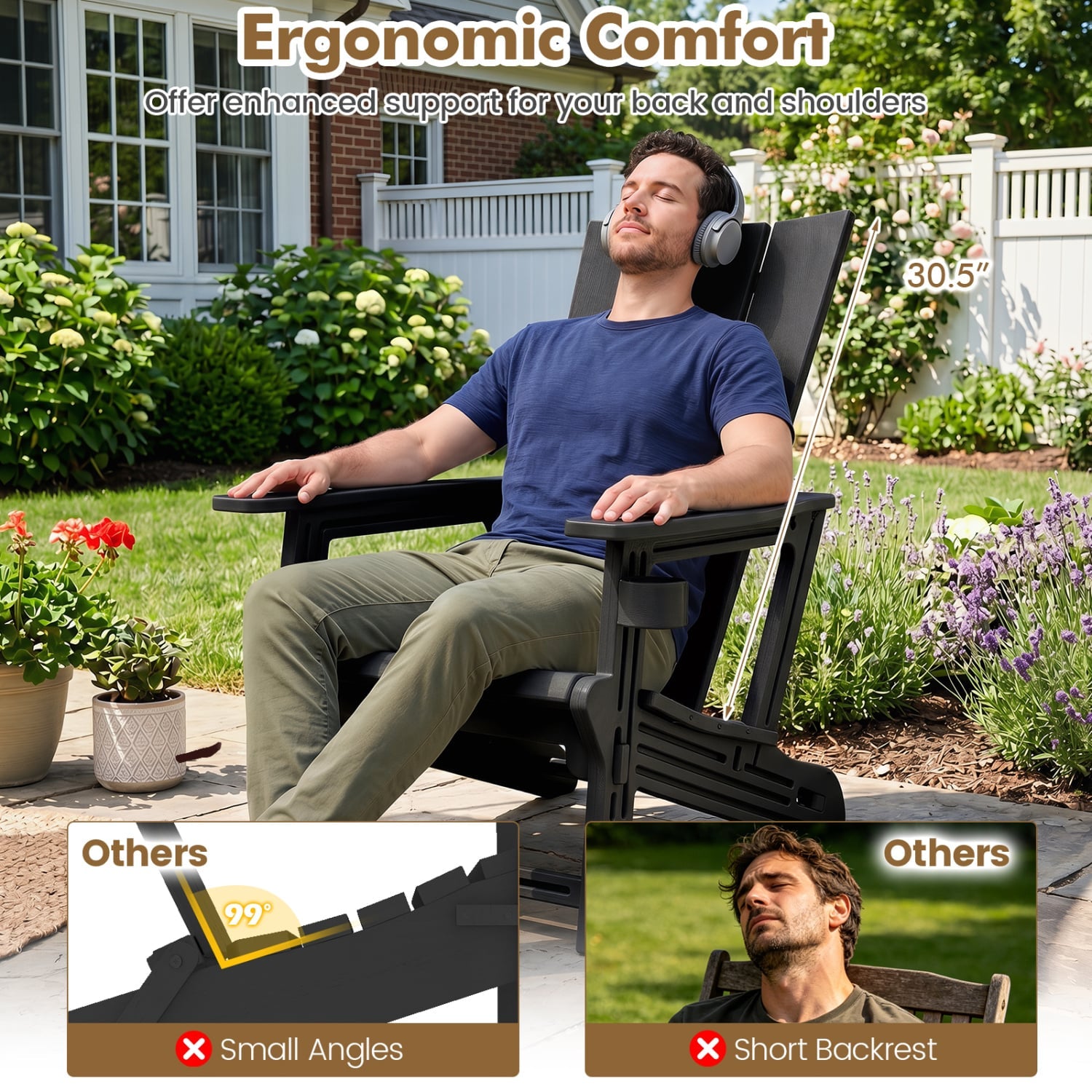 HDPE Outdoor Adirondack Chairs, Black Adirondack Chairs at Gallery Canada