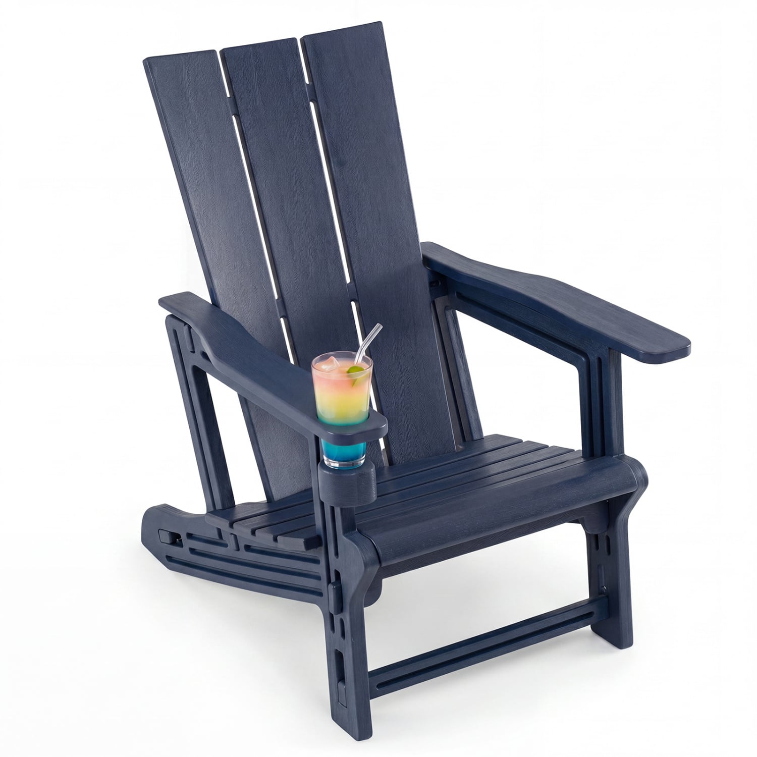 HDPE Outdoor Adirondack Chairs With Cup Holder, Blue Adirondack Chairs at Gallery Canada