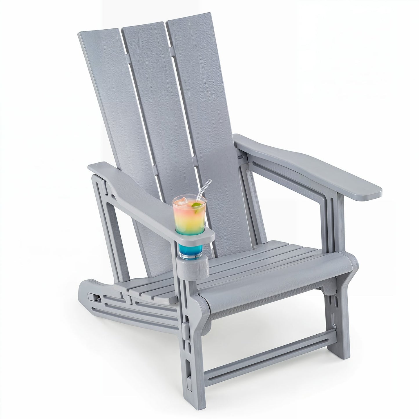 HDPE Outdoor Adirondack Chairs, Gray