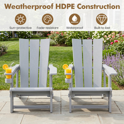 HDPE Outdoor Adirondack Chairs, Gray