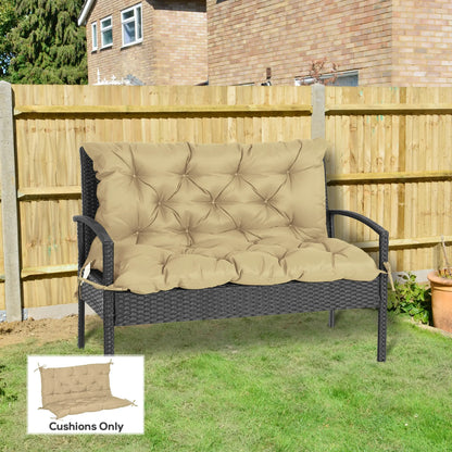 2-Seater Garden Bench Cushion, Swing Chair Mat Replacement, 39.4"x38.6", Khaki Patio Chair Cushions at Gallery Canada