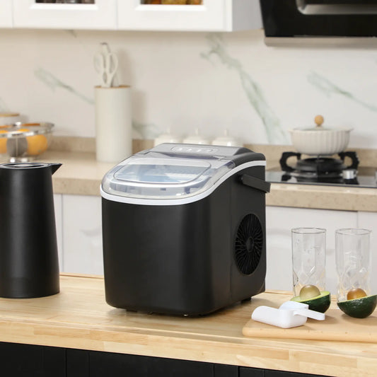 Portable Ice Maker, Self Cleaning, 26lbs/24Hrs, Black Small Kitchen Appliances Black at Gallery Canada