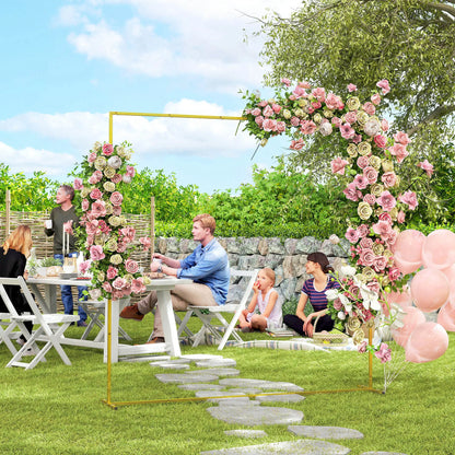 Square Wedding Arch, 6.6 FT Metal Frame With U-Shaped Stakes, Gold Garden Arches at Gallery Canada