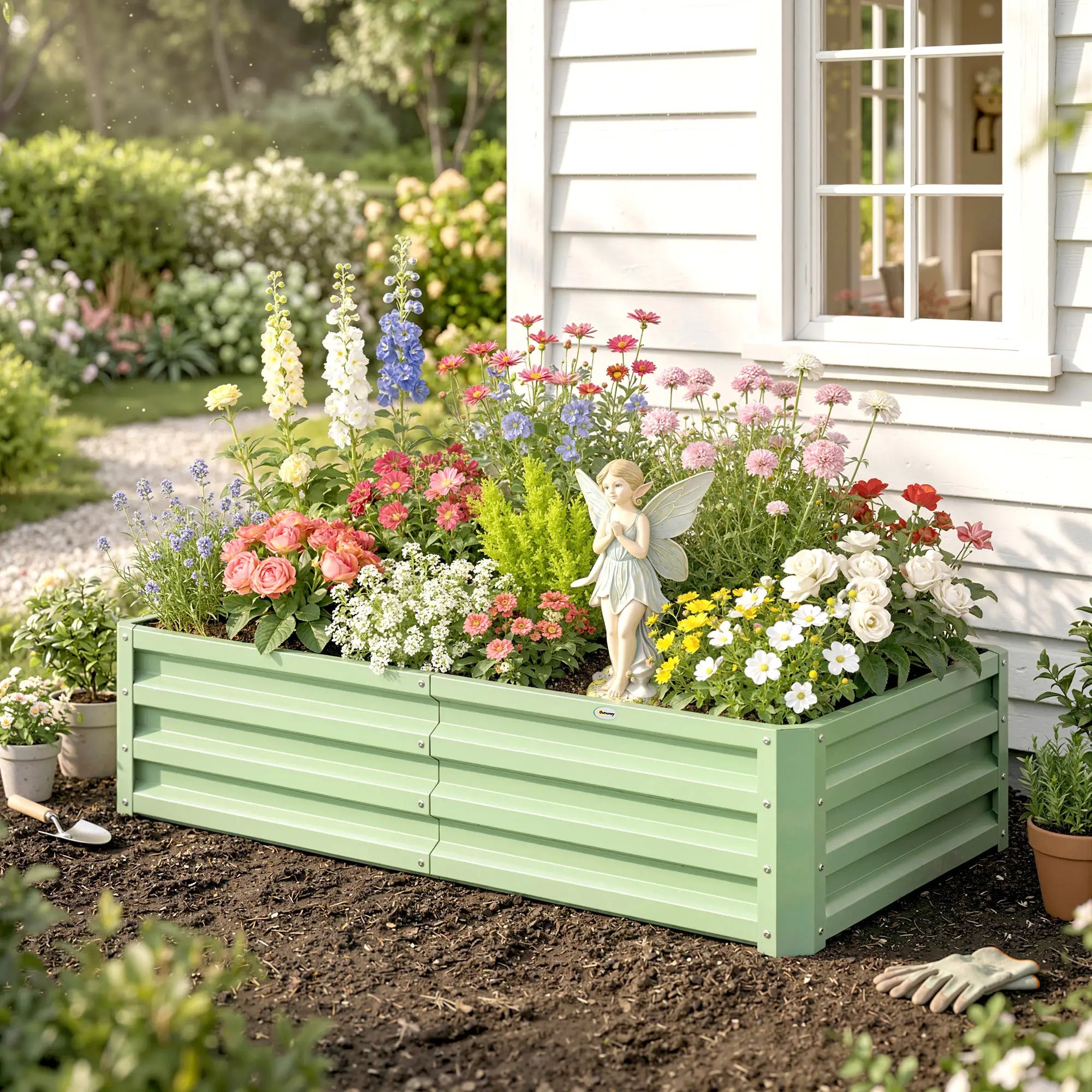 Galvanized Raised Garden Bed, 4' x 2' x 1', Green Galvanized Planter Boxes at Gallery Canada