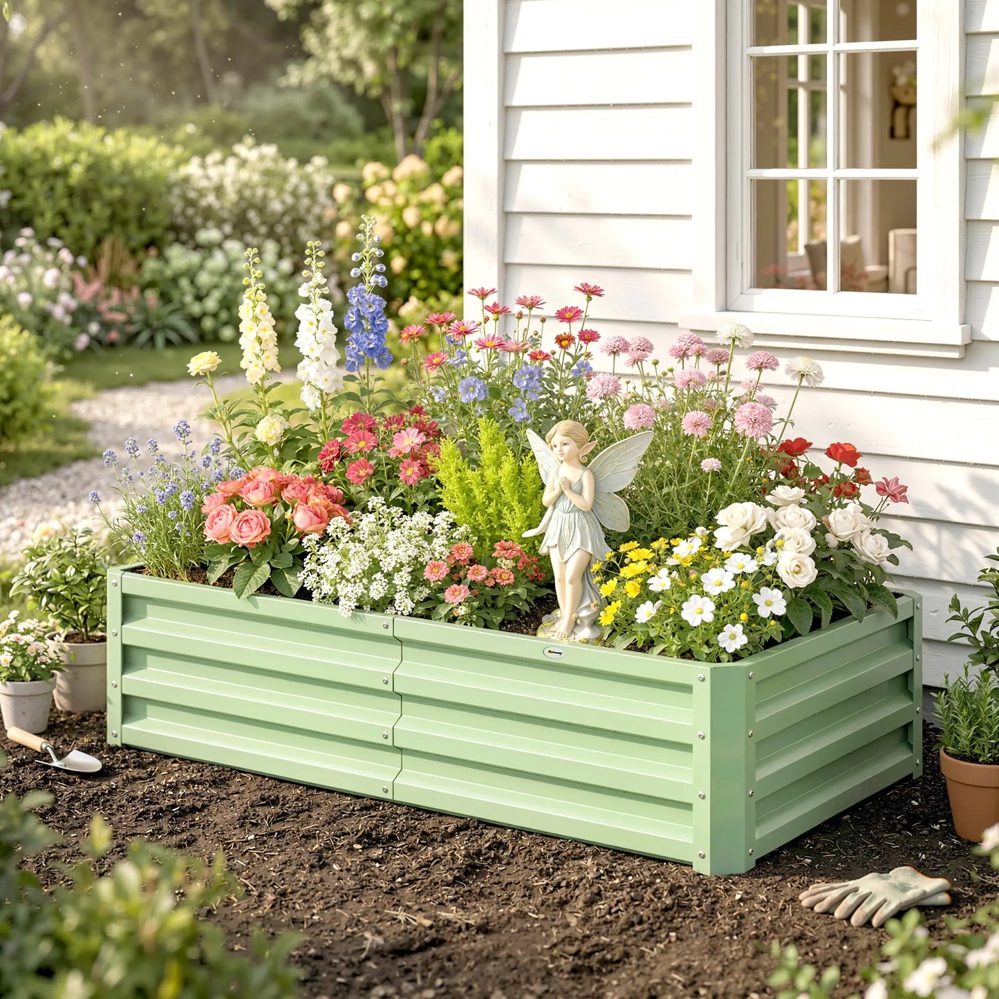 Galvanized Raised Garden Bed, 4' x 2' x 1', Green Galvanized Planter Boxes at Gallery Canada