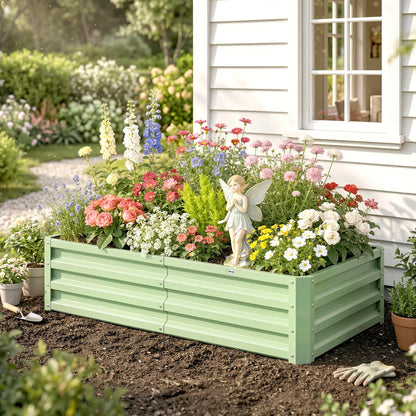 Galvanized Raised Garden Bed, 4' x 2' x 1', Green Galvanized Planter Boxes at Gallery Canada