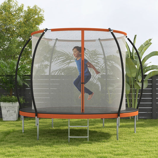 8ft Outdoor Trampoline with Enclosure Net and Ladder, Backyard Fitness Trampoline for Teens and Adults - Gallery Canada