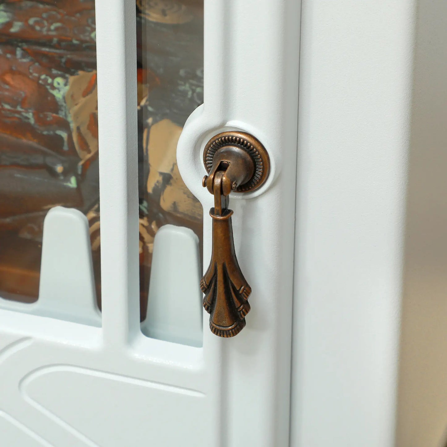 Freestanding Electric Fireplace Heater, Overheat Protection, Realistic Flame, 750W/1500W, White Electric Fireplaces at Gallery Canada